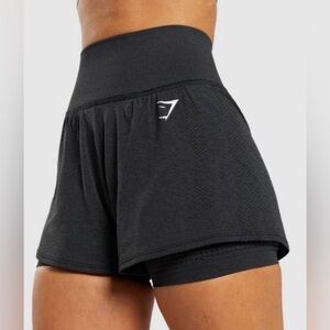 Gymshark Vital Seamless 2-in-1 Black Shorts | Size Small